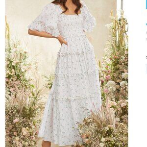 Needle & Thread Bijou Rose Smocked Day Ankle Gown